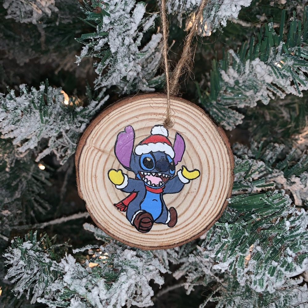 Disney lilo and stitch Handpainted Christmas ornament